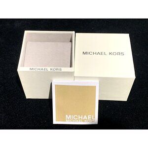 Michael Kors Watch Presentation Off-White Cardboard Box Display Empty W/ Booklet